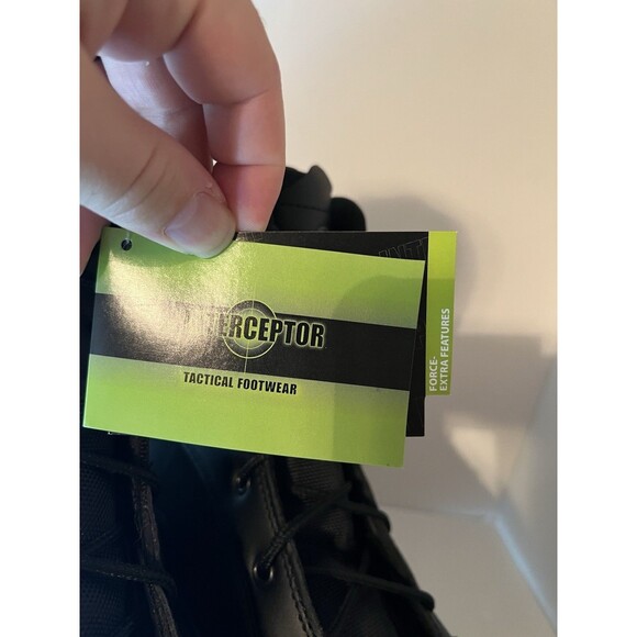 Interceptor Boots Mens 11 Wide Black Leather Force Tactical Steel Toe Work NEW - Picture 5 of 10